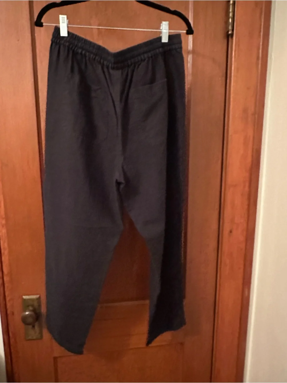 J Crew Relaxed Drawstring Linen Pants in Light Sage and Black